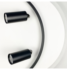 Сучасна люстра в білому корпусі із чорним кільцем