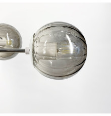 Люстра хромована з білою фурнітурою на 8 графітових плафонів Ø 85 см