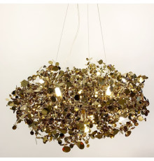 Дизайнерська люстра із золотистими монетками з алюмінію