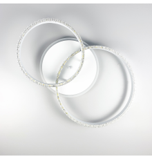 LED люстра на 2 кільця білого кольору з фурнітурою хром