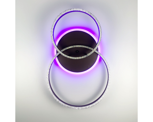 LED люстра кольору coffee із золотистою фурнітурою