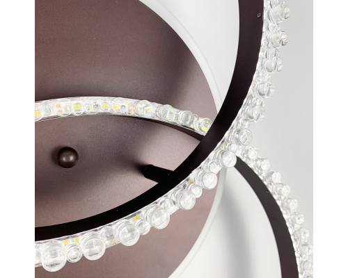 LED люстра кольору coffee із золотистою фурнітурою