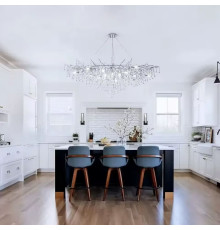 Видовжена люстра із кришталевими крапельками 100х50 см