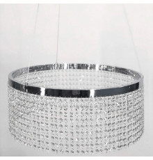 Неймовірна кришталева люстра з срібним обводком h35