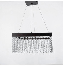 Неймовірна кришталева квадратна люстра з бронзовим обводком h25