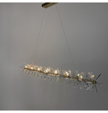 Видовжена дизайнерська люстра з кристалами