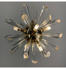 Круглий золотий дизайнерський підвіс з кристалами