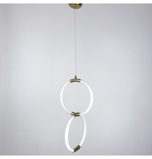 Дизайнерський латунний підвіс подвійний круг з гнучкою LED стрічкою