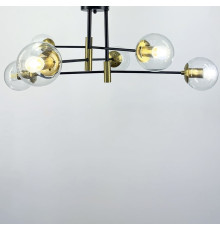 Мінімалістична люстра в корпусі чорного кольору на 6 ламп