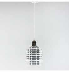 Підвіс в стилі Лофт з графітовим плафоном у білому корпусі 30х17 см