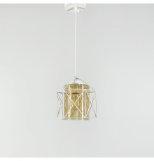 Світильник підвісний в білому корпусі з скляним плафоном