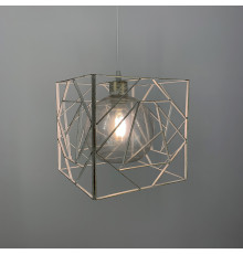 Підвіс Лофт у білому з позолотою корпусі форми куба