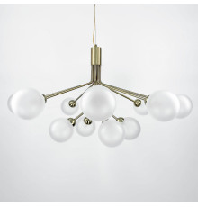 Елегантна латунна люстра на 12 матових плафонів