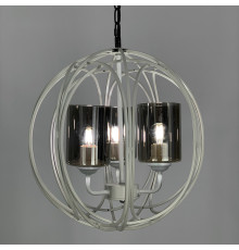 Люстра Лофт у білому корпусі форми плетена куля