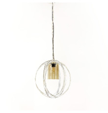 Підвіс Лофт у білому з позолотою корпусі форми плетеної сфери