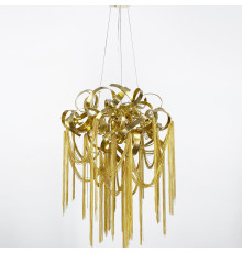 Розкішна підвісна кругла люстра з підвісами у вигляді ланцюжків