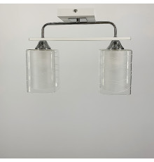 Стельова люстра в білому корпусі на 2 плафони