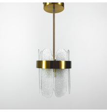 Розкішна скляна золота люстра в скандинавському стилі