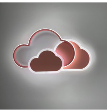 Світлодіодний світильник у вигляді 3-х рожевих хмаринок