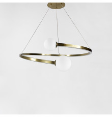 Латунна LED люстра Ring з 2 білими плафонами Ø 60 см