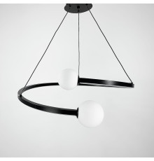 Чорна LED люстра Ring з 2 білими плафонами Ø 60 см