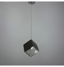 Підвіс в хромовому корпусі із прозорим квадратним плафоном