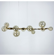 Латунна люстра Gorizia на 12 янтарних плафонів