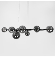 Чорна люстра Gorizia на 9 графітових плафонів