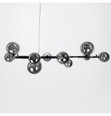 Чорна люстра Gorizia на 12 графітових плафонів