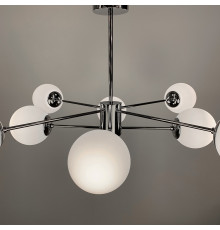 Стельова срібна люстра Right Selection на 8 плафонів