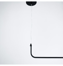 Чорна лінійна LED люстра у скандинавському стилі 95 см