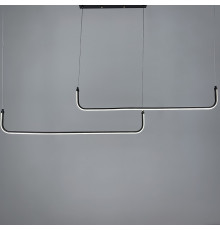 Чорна лінійна LED люстра з 2-а лініями 90 см (2 по 65 см)