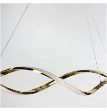 Видовжена хвилеподібна люстра у золотому корпусі довжиною 120 см