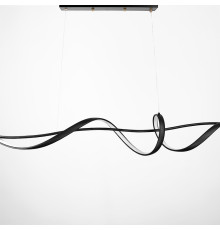 Хвилеподібна люстра у чорному корпусі довжиною 120 см