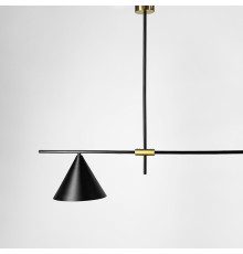 Видовжена дизайнерська люстра в чорному корпусі