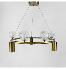 Підвісна люстра-кільце на 6 плафонів  та 3 споти d 60