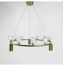 Підвісна люстра-кільце на 9 плафонів та 3 споти d 90