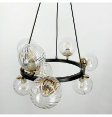 Люстра кругла в чорному корпусі з графітовими або прозорими плафонами