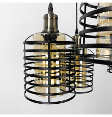 Світильник в стилі Лофт у чорному корпусі на 5 плафонів