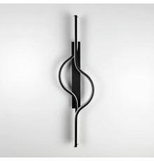 Настінний чорний бра у хвилеподібному корпусі 60 см