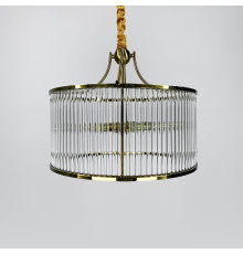 Золота кругла люстра із скляними трубками Ø 50 см