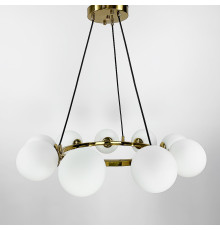 Кругла латунна люстра LOUISA  на 9 плафонів