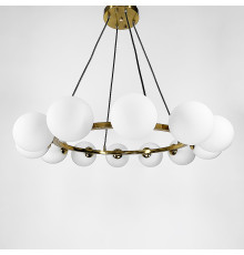 Кругла латунна люстра LOUISA  на 12 плафонів