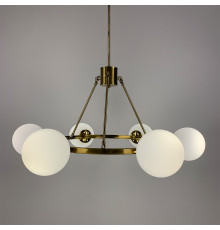 Люстра Hayes Round на 6 плафонів у латунному корпусі