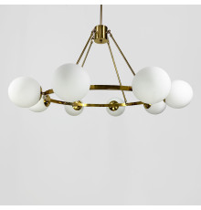 Люстра Hayes Round на 8 плафонів у латунному корпусі