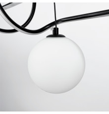 Дизайнерська чорна LED люстра з 2 білими плафонами