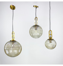 Підвісний світильник з янтарним плафоном у 3-х розмірах