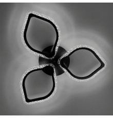 Стельова LED люстра в чорному корпусі на 3 листочки