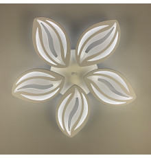Стельова LED люстра біла на 5 пелюсток