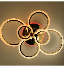 Світлодіодна люстра Senta на 6 кілець в золотому корпусі